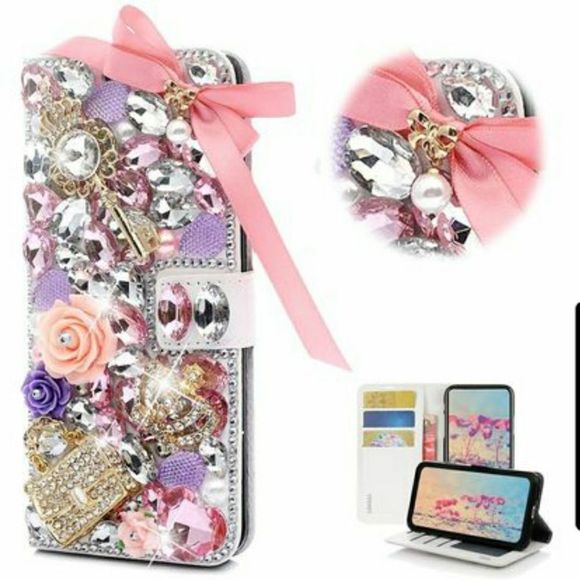 STENES Bling 3D Handmade Crystal Magnetic Wallet Case - S9+ - Picture 1 of 4